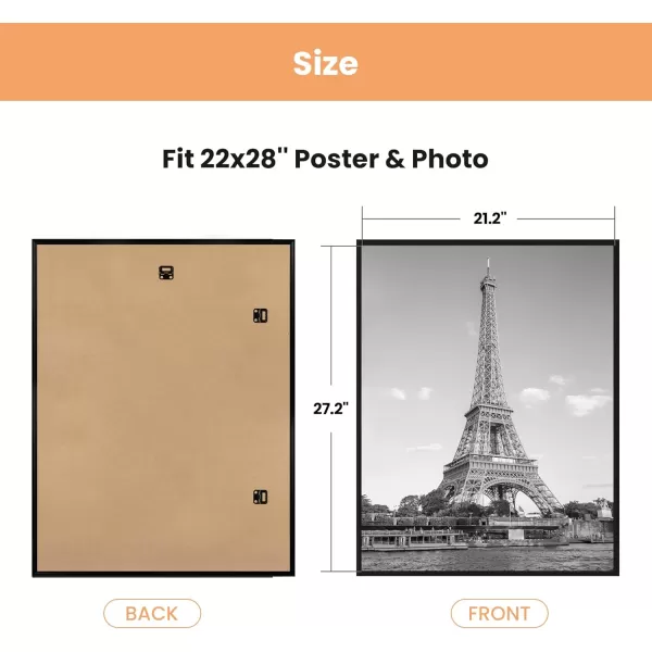 upsimples 18x24 Frame Natural 3 Pack Poster Frames 18 x 24 for Horizontal or Vertical Wall Mounting ScratchProof Wall Gallery Photo FrameBlack