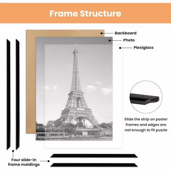 upsimples 18x24 Frame Natural 3 Pack Poster Frames 18 x 24 for Horizontal or Vertical Wall Mounting ScratchProof Wall Gallery Photo FrameBlack