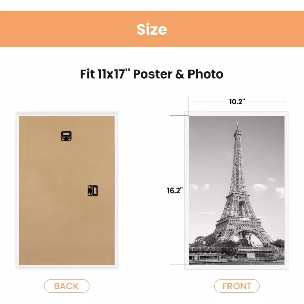 upsimples 18x24 Frame Natural 3 Pack Poster Frames 18 x 24 for Horizontal or Vertical Wall Mounting ScratchProof Wall Gallery Photo FrameWhite