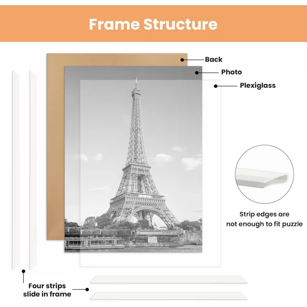 upsimples 18x24 Frame Natural 3 Pack Poster Frames 18 x 24 for Horizontal or Vertical Wall Mounting ScratchProof Wall Gallery Photo FrameWhite