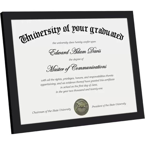 upsimples 85x11 Certificate Document Frame with Clear Plexiglass 1 Pack Diploma Frame BrownBlack