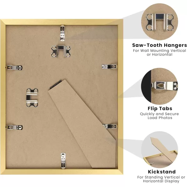 upsimples 85x11 Certificate Document Frame with Clear Plexiglass 1 Pack Diploma Frame BrownGold