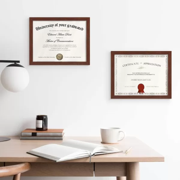 upsimples 85x11 Certificate Document Frame with Clear Plexiglass 1 Pack Diploma Frame BrownMahogany