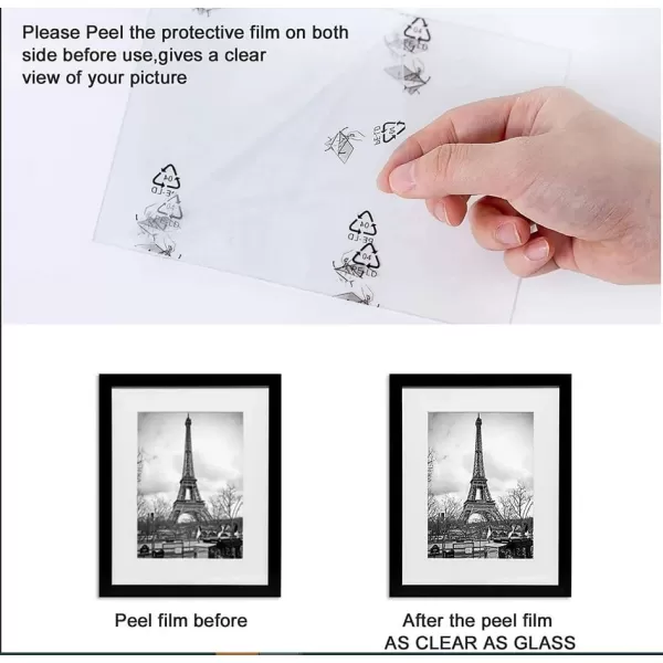 upsimples 8x10 Picture Frame Set of 5 Display Pictures 5x7 with Mat or 8x10 Without Mat Wall Gallery Photo Frames BrownBlack