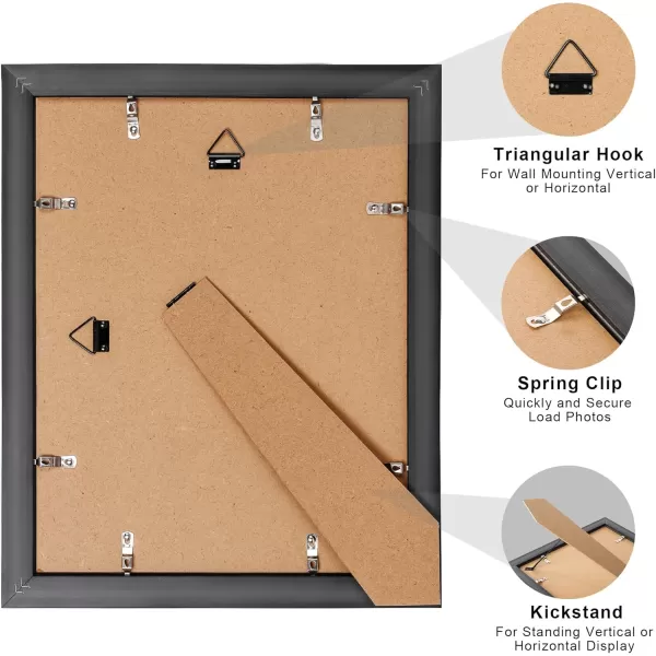 upsimples 11x14 Diploma Frame with High Definition Glass Display 85x11 Certificate with Black over Gold Mat Degree Document Frame for Wall and Tabletop Mahogany with Gold Beads 1 PackBlack