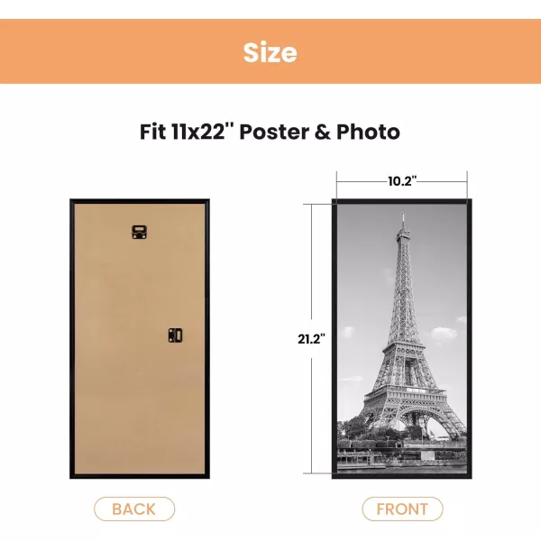 upsimples 20x28 Picture Frame Black 3 Pack Poster Frames 20 x 28 for Horizontal or Vertical Wall Mounting ScratchProof Wall Gallery Photo FrameBlack