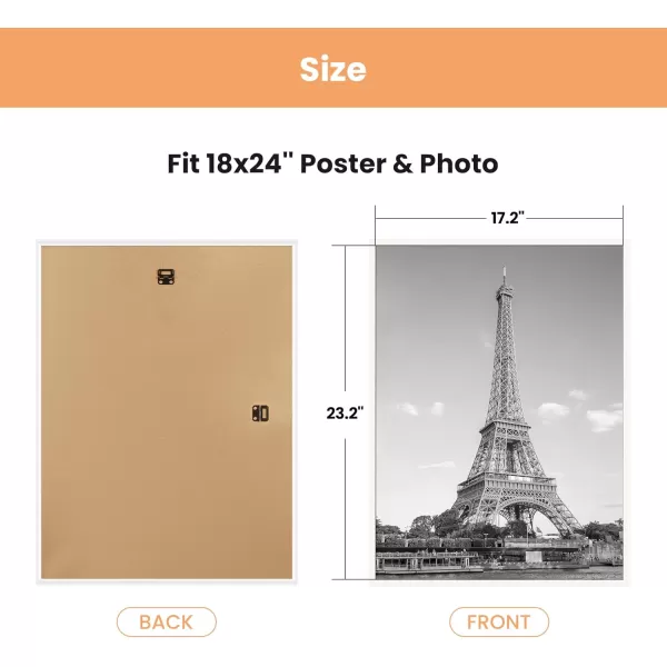 upsimples 20x28 Picture Frame Black 3 Pack Poster Frames 20 x 28 for Horizontal or Vertical Wall Mounting ScratchProof Wall Gallery Photo FrameWhite