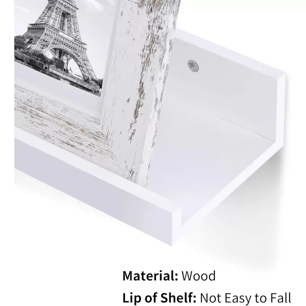 imageUpsimples Home Floating Shelves for Wall Decor Storage Wall Shelves Set of 5 Wall Mounted Wood Shelves for Bedroom Living Room Bathroom Kitchen Small Picture Ledge Shelves WhiteWhite