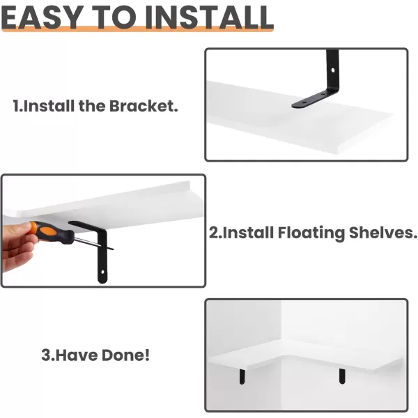 imageupsimples Corner Floating Shelves Set of 4 Wood Corner Shelf for Wall Decor Storage Rustic Wall Mounted Storage Shelves for Living Room Bathroom Bedroom Kitchen Light BrownWhite