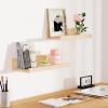 imageUpsimples Home Floating Shelves  Wall Mounted Set of 5 Wood Shelves for Bedroom Living Room Bathroom Kitchen  Natural