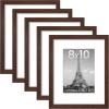imageupsimples 16x24 Picture Frame Set of 5 Display Pictures 14x20 with Mat or 16 x 24 Without Wall Gallery Poster Frames GoldBrown