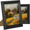 imageupsimples 5x7 Picture Frame with Real Glass Ornate Vintage 5 x 7 Photo Frames for Wall Decor or Tabletop Display Gold and White 2 PackBlack