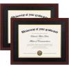 imageupsimples 11x14 Diploma Frame Certificate Degree Document Frame with High Definition Glass 85 x 11 with mat for Wall and Tabletop Black Double Mat 4 PackMahogany