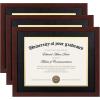 imageupsimples 11x14 Diploma Frame Certificate Degree Document Frame with High Definition Glass 85 x 11 with mat for Wall and Tabletop Black Double Mat 4 PackMahogany