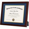 imageupsimples 11x14 Diploma Frame Certificate Degree Document Frame with High Definition Glass 85 x 11 with mat for Wall and Tabletop Black Double Mat 4 PackMahogany Blue