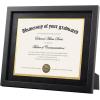 imageupsimples 11x14 Diploma Frame Certificate Degree Document Frame with High Definition Glass 85 x 11 with mat for Wall and Tabletop Black Double Mat 4 PackBlack