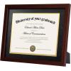 imageupsimples 11x14 Diploma Frame Certificate Degree Document Frame with High Definition Glass 85 x 11 with mat for Wall and Tabletop Black Double Mat 4 PackMahogany
