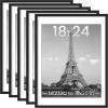 imageupsimples 16x24 Picture Frame Set of 5 Display Pictures 14x20 with Mat or 16 x 24 Without Wall Gallery Poster Frames GoldBlack