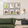 imageupsimples 16x24 Picture Frame Set of 5 Display Pictures 14x20 with Mat or 16 x 24 Without Wall Gallery Poster Frames GoldBlack