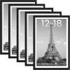 imageupsimples 16x24 Picture Frame Set of 5 Display Pictures 14x20 with Mat or 16 x 24 Without Wall Gallery Poster Frames GoldBlack