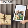 imageupsimples 16x24 Picture Frame Set of 5 Display Pictures 14x20 with Mat or 16 x 24 Without Wall Gallery Poster Frames GoldBlack