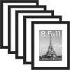 imageupsimples 16x24 Picture Frame Set of 5 Display Pictures 14x20 with Mat or 16 x 24 Without Wall Gallery Poster Frames GoldBlack