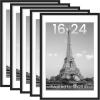 imageupsimples 16x24 Picture Frame Set of 5 Display Pictures 14x20 with Mat or 16 x 24 Without Wall Gallery Poster Frames GoldBlack