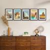 imageupsimples 16x24 Picture Frame Set of 5 Display Pictures 14x20 with Mat or 16 x 24 Without Wall Gallery Poster Frames GoldBlack