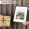 imageupsimples 16x24 Picture Frame Set of 5 Display Pictures 14x20 with Mat or 16 x 24 Without Wall Gallery Poster Frames GoldBlack
