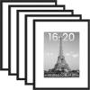 imageupsimples 16x24 Picture Frame Set of 5 Display Pictures 14x20 with Mat or 16 x 24 Without Wall Gallery Poster Frames GoldBlack