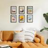 imageupsimples 16x24 Picture Frame Set of 5 Display Pictures 14x20 with Mat or 16 x 24 Without Wall Gallery Poster Frames GoldBlack
