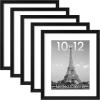 imageupsimples 16x24 Picture Frame Set of 5 Display Pictures 14x20 with Mat or 16 x 24 Without Wall Gallery Poster Frames GoldBlack
