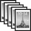 imageupsimples 16x24 Picture Frame Set of 5 Display Pictures 14x20 with Mat or 16 x 24 Without Wall Gallery Poster Frames GoldBlack
