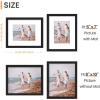 imageupsimples 16x24 Picture Frame Set of 5 Display Pictures 14x20 with Mat or 16 x 24 Without Wall Gallery Poster Frames GoldBlack