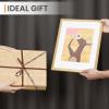 imageupsimples 16x24 Picture Frame Set of 5 Display Pictures 14x20 with Mat or 16 x 24 Without Wall Gallery Poster Frames GoldGold