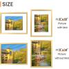 imageupsimples 16x24 Picture Frame Set of 5 Display Pictures 14x20 with Mat or 16 x 24 Without Wall Gallery Poster Frames GoldGold