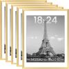 imageupsimples 16x24 Picture Frame Set of 5 Display Pictures 14x20 with Mat or 16 x 24 Without Wall Gallery Poster Frames GoldGold