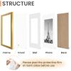 imageupsimples 16x24 Picture Frame Set of 5 Display Pictures 14x20 with Mat or 16 x 24 Without Wall Gallery Poster Frames GoldGold