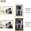 imageupsimples 16x24 Picture Frame Set of 5 Display Pictures 14x20 with Mat or 16 x 24 Without Wall Gallery Poster Frames GoldGold