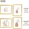 imageupsimples 16x24 Picture Frame Set of 5 Display Pictures 14x20 with Mat or 16 x 24 Without Wall Gallery Poster Frames GoldGold