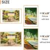 imageupsimples 16x24 Picture Frame Set of 5 Display Pictures 14x20 with Mat or 16 x 24 Without Wall Gallery Poster Frames GoldNatural