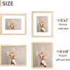 imageupsimples 16x24 Picture Frame Set of 5 Display Pictures 14x20 with Mat or 16 x 24 Without Wall Gallery Poster Frames GoldNatural