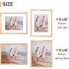 imageupsimples 16x24 Picture Frame Set of 5 Display Pictures 14x20 with Mat or 16 x 24 Without Wall Gallery Poster Frames GoldNatural