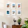imageupsimples 16x24 Picture Frame Set of 5 Display Pictures 14x20 with Mat or 16 x 24 Without Wall Gallery Poster Frames GoldWhite