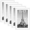 imageupsimples 16x24 Picture Frame Set of 5 Display Pictures 14x20 with Mat or 16 x 24 Without Wall Gallery Poster Frames GoldWhite