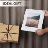 imageupsimples 16x24 Picture Frame Set of 5 Display Pictures 14x20 with Mat or 16 x 24 Without Wall Gallery Poster Frames GoldWhite