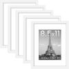 imageupsimples 16x24 Picture Frame Set of 5 Display Pictures 14x20 with Mat or 16 x 24 Without Wall Gallery Poster Frames GoldWhite