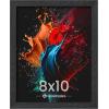 imageupsimples 8x10 Picture Frame Wall Gallery Photo Frames with Engineered Wood Gold 1 PackBlack