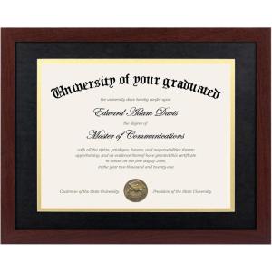 imageupsimples 11x14 Diploma Frame Certificate Degree Document Frame with High Definition Glass 85 x 11 with mat for Wall and Tabletop Black Double Mat 4 PackMahogany