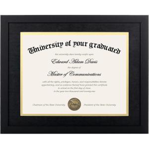 imageupsimples 11x14 Diploma Frame Certificate Degree Document Frame with High Definition Glass 85 x 11 with mat for Wall and Tabletop Black Double Mat 4 PackBlack